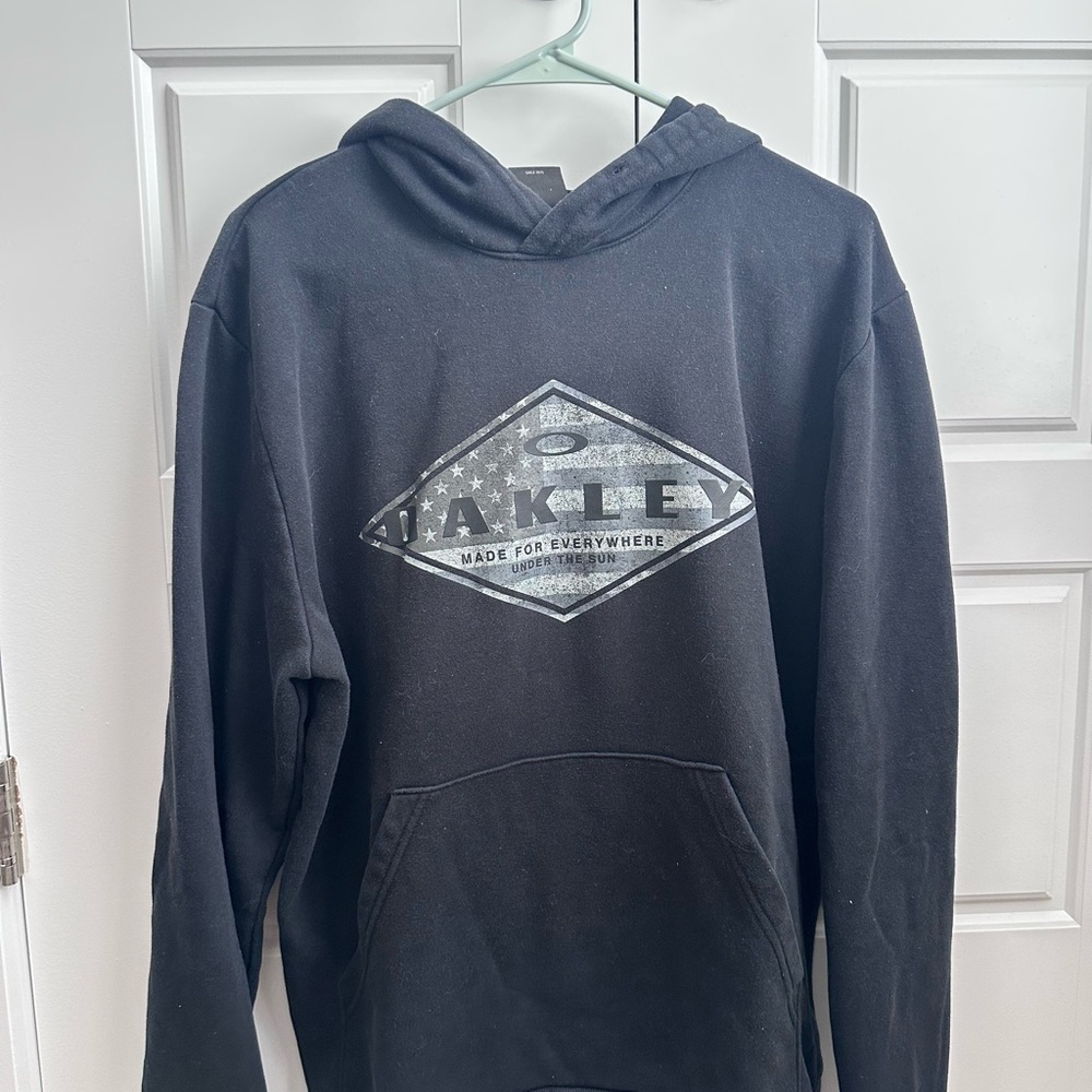 Oakley Black Crewneck Hoodie with Front Diamond Logo